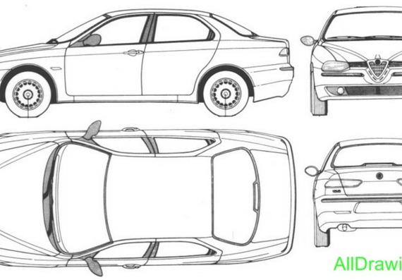 Drawings of the car are Alfa Romeo 156
